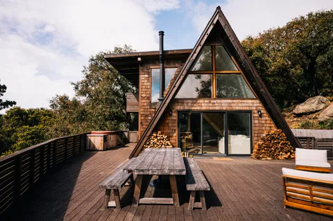 a view of outdoor space deck and mountain view