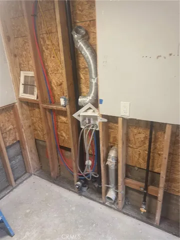 a view of a room with rack on the wall