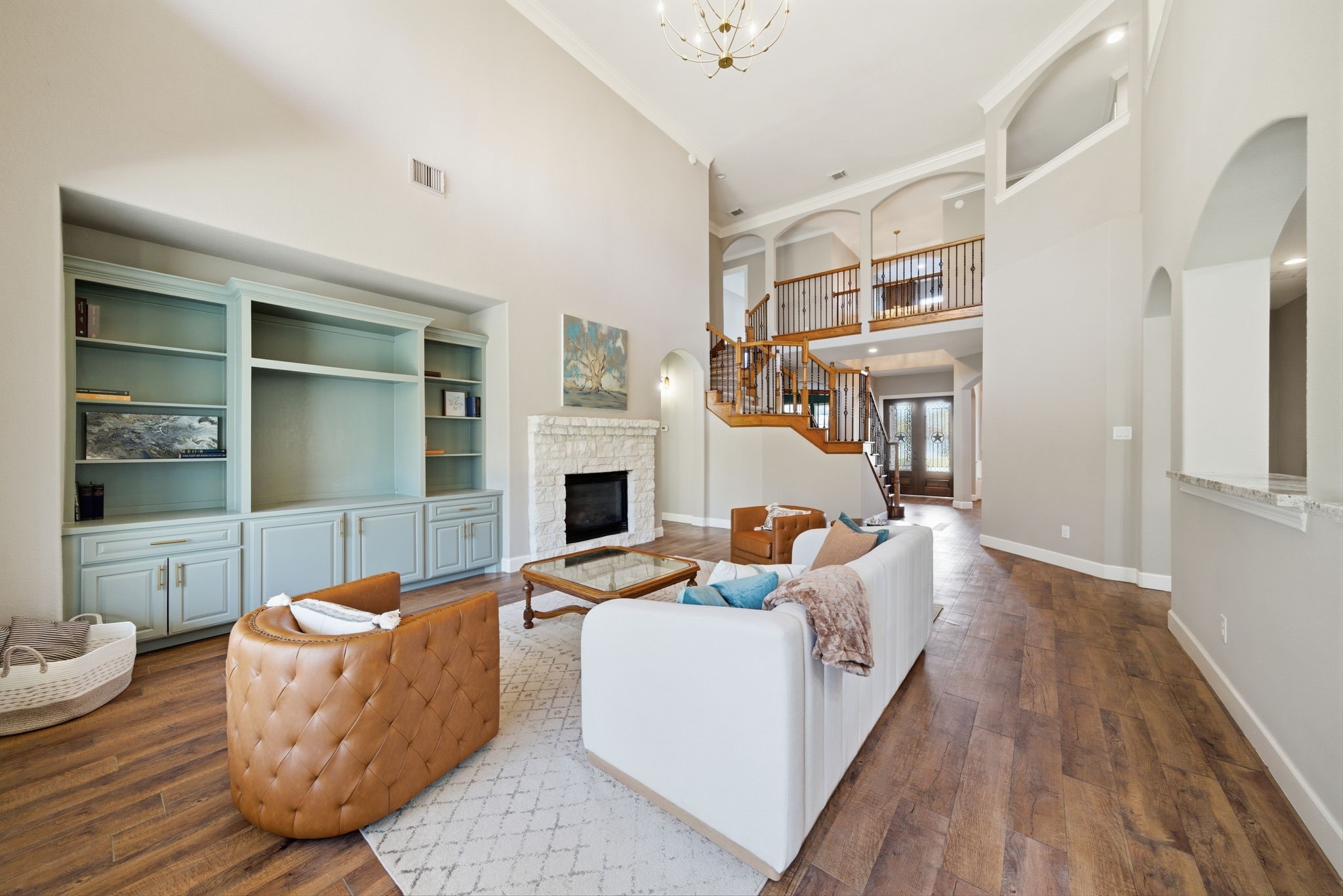 32807 Whitburn Trail Fulshear, TX 77441 - Photo 7 of 39 a living room with furniture and a fireplace