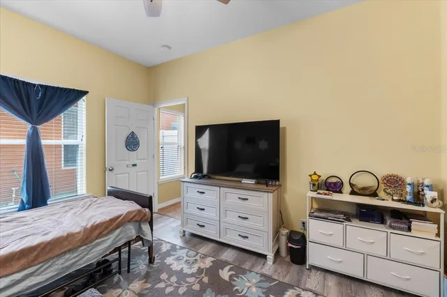 a living room with furniture