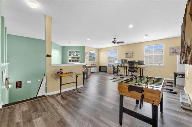 a outdoor space with furniture