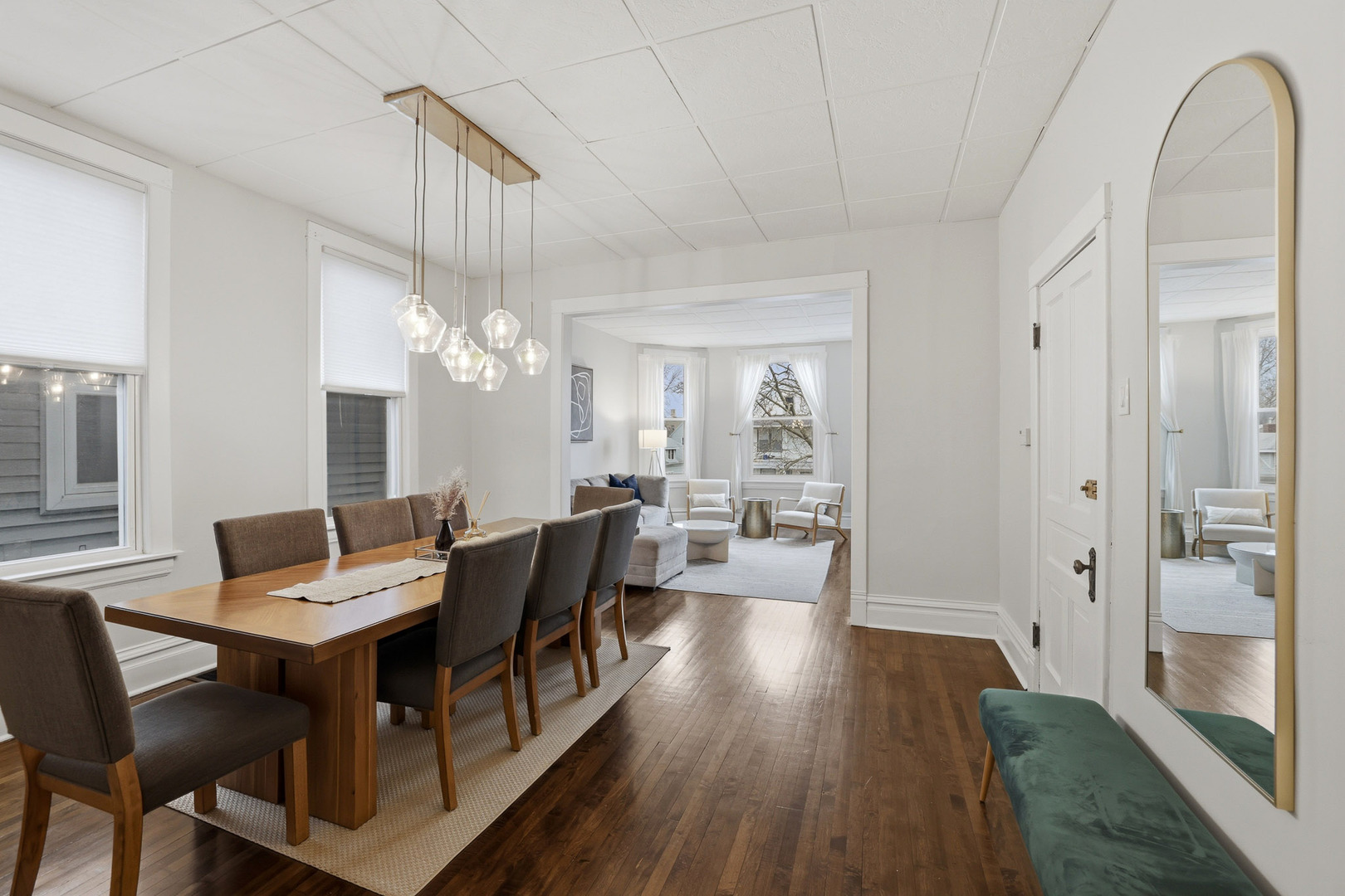 4327 North Avers Avenue Chicago, IL 60618 - Photo 6 of 33 a view of a dining room with furniture window and wooden floor
