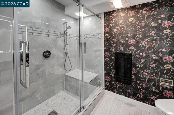 a bathroom with a shower