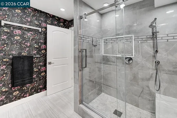 a bathroom with a shower