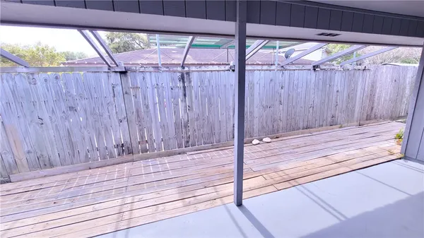 a view of wooden door