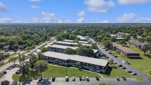 an aerial view of a city