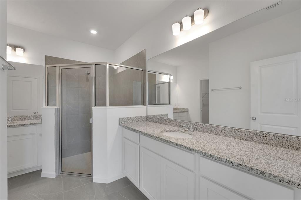 2857 Doolittle Street Tavares, FL 32778 - Photo 20 of 31 a bathroom with a granite countertop sink and a mirror