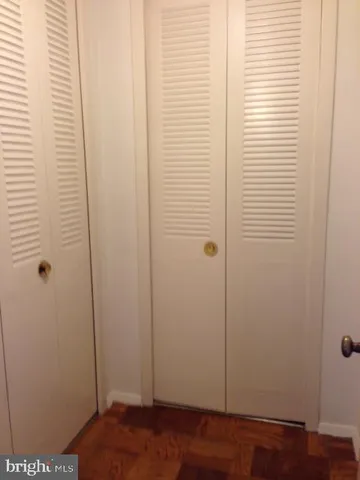 a view of a bathroom with a door