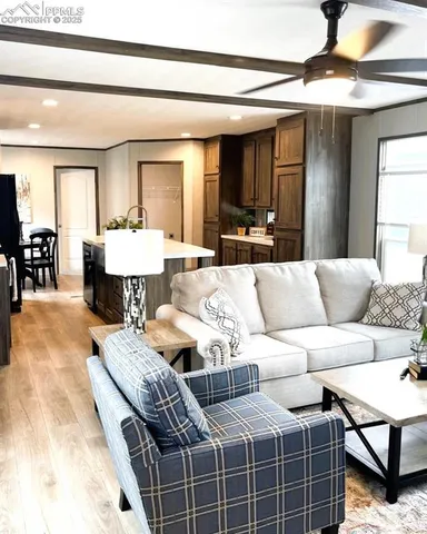 a living room with furniture