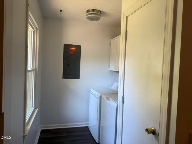 a bathroom with a mirror