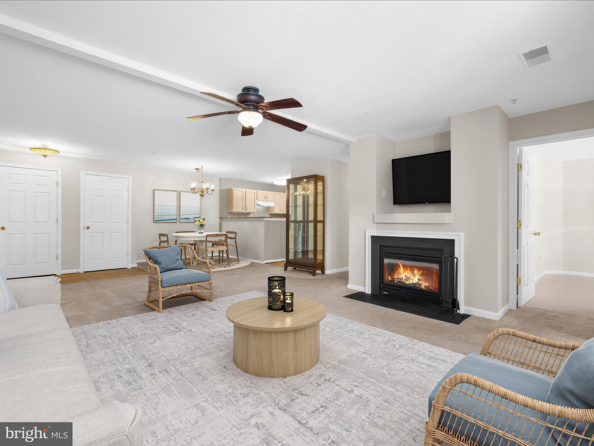 1978 Scotts Crossing Way, Unit 103 Annapolis, MD 21401 - Photo 8 of 42 Living Room w/Gas Fireplace - Virtually Staged