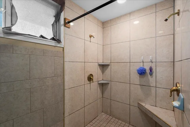 a bathroom with a shower