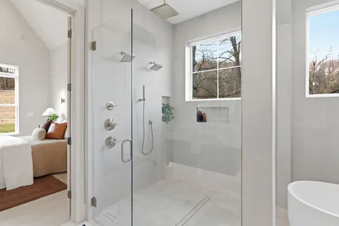 an empty room with a window