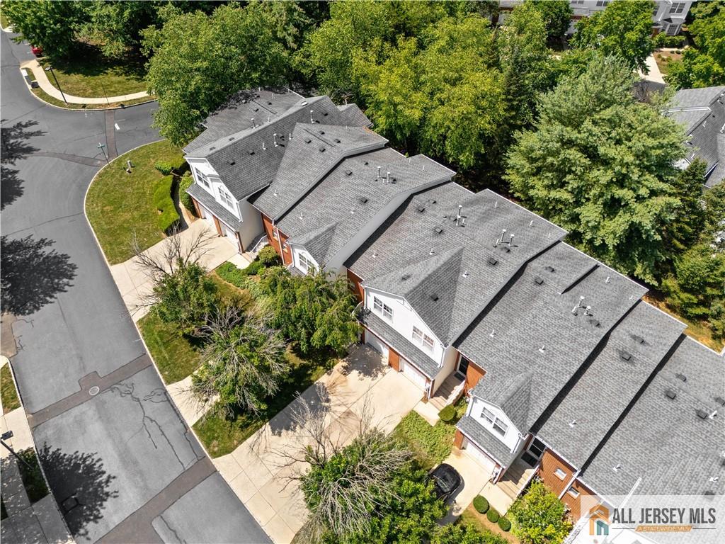 28 Garfield Way Princeton, NJ 08540 - Photo 32 of 39 an aerial view of a house with a yard and potted plants