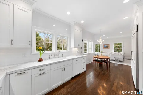 a kitchen with lots of counter top space