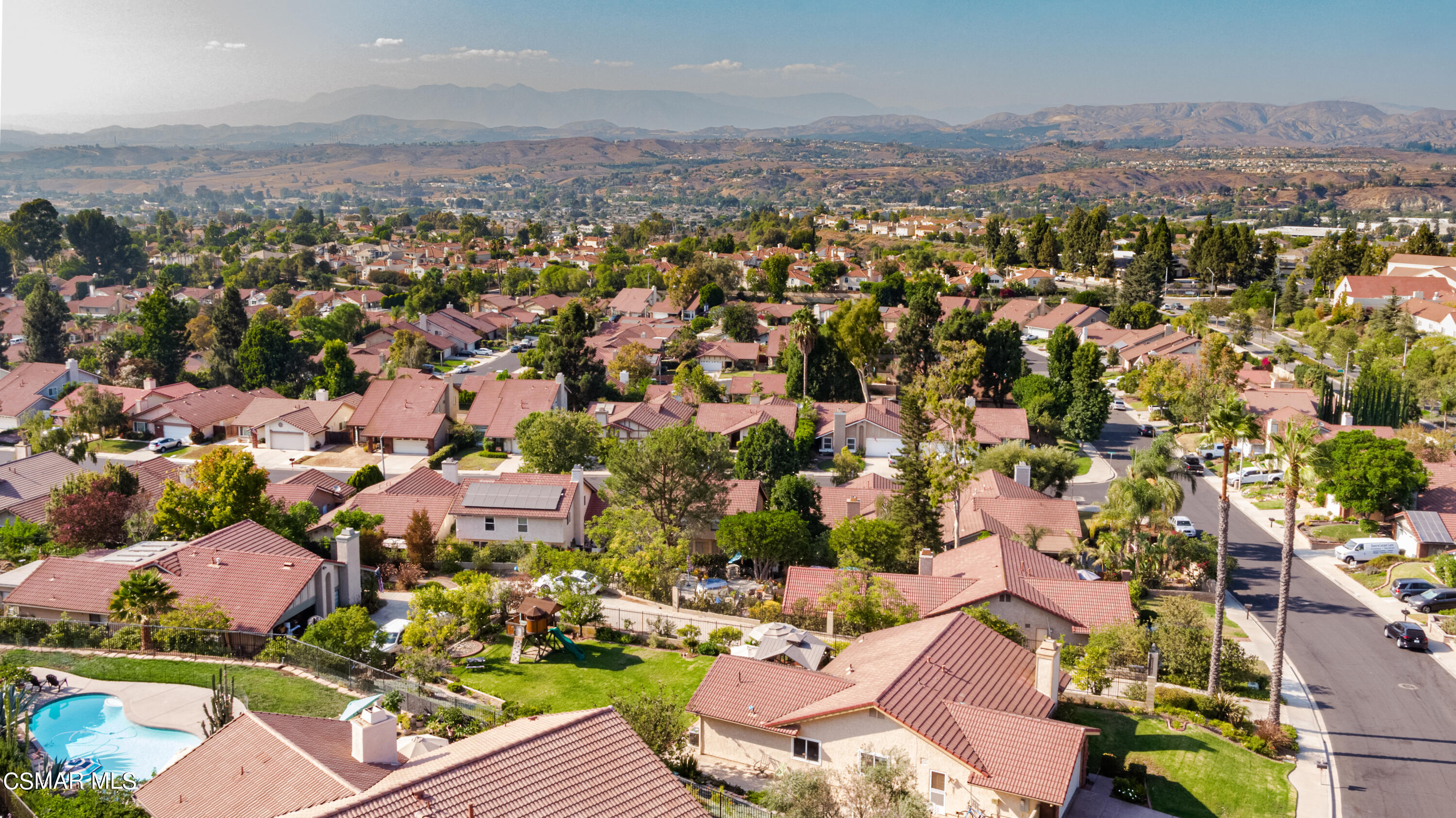 4249 Laurelhurst Road Moorpark, CA 93021 - Photo 3 of 30 an aerial view of a houses with a swimming pool
