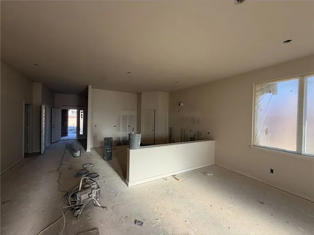 an empty room with closet