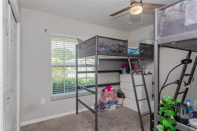 a store room with lots of furniture and a potted plant