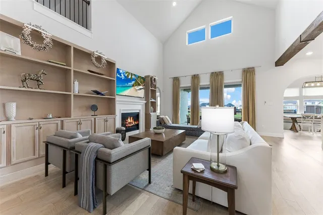 a living room with furniture