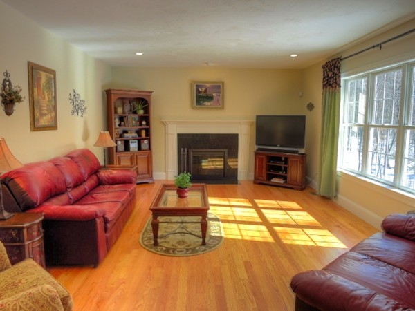 73 Front Street Hopkinton, MA 01748 - Photo 7 of 30 a living room with furniture a flat screen tv and a fireplace
