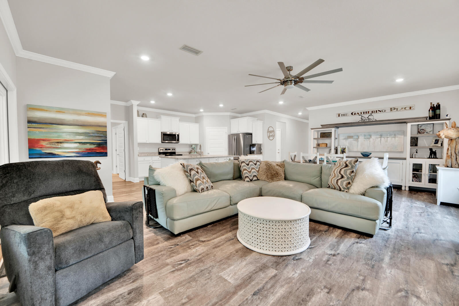 451 Lightning Bug Lane Freeport, FL 32439 - Photo 20 of 47 a living room with furniture and kitchen view
