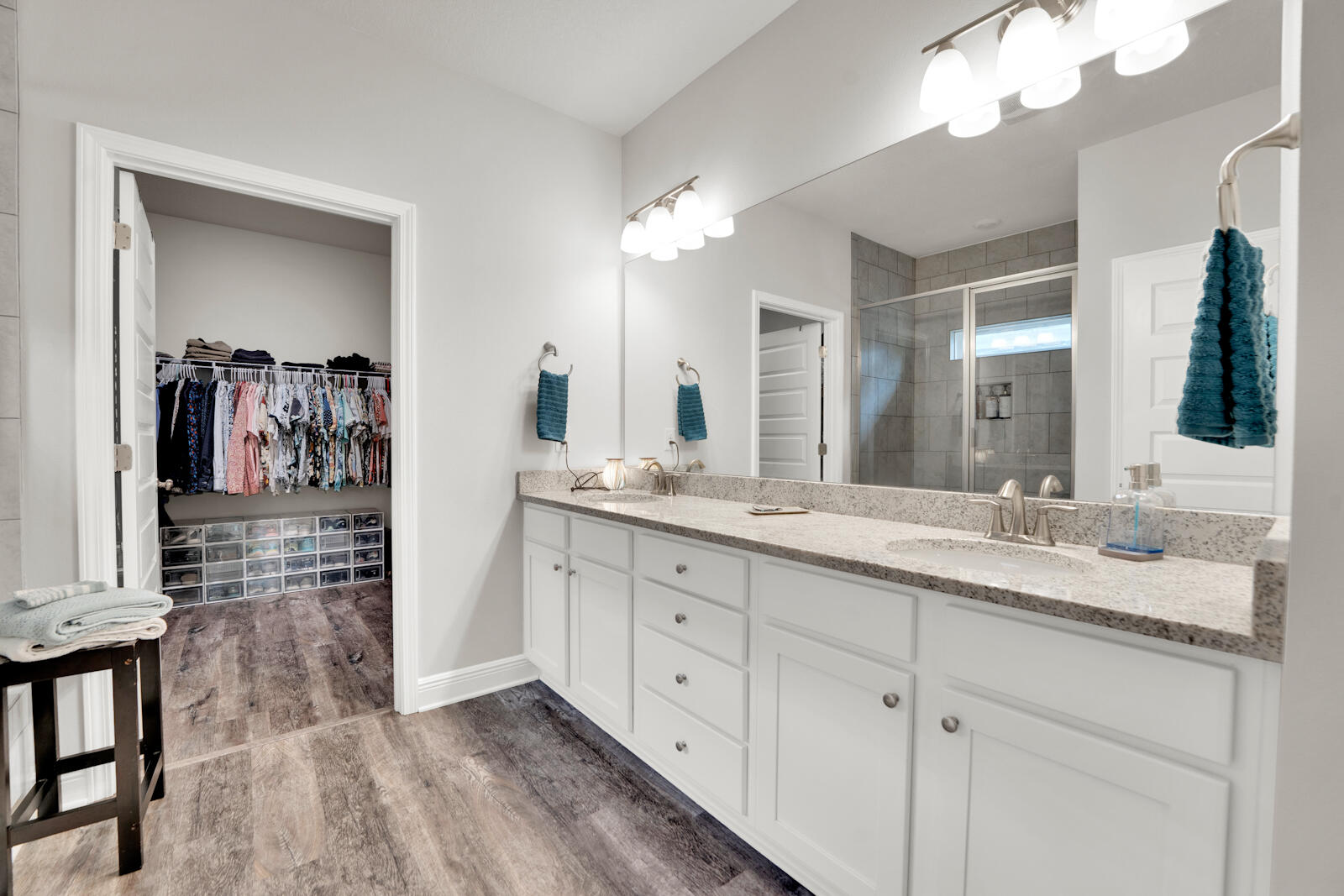 451 Lightning Bug Lane Freeport, FL 32439 - Photo 32 of 47 a spacious bathroom with double sink and a mirror