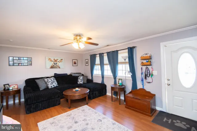a living room with furniture a rug and a window
