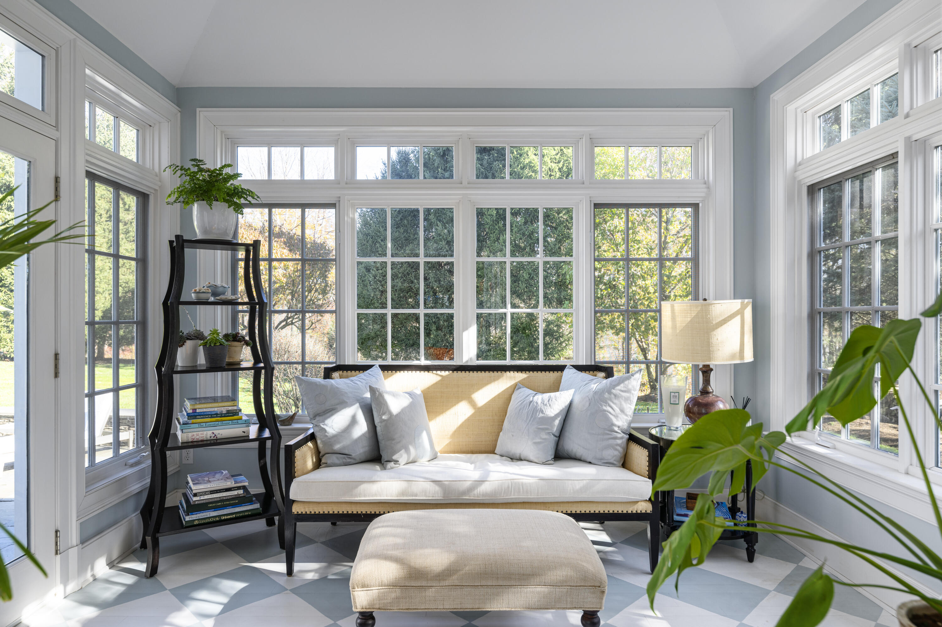 1022 Silvermine Road New Canaan, CT 06840 - Photo 8 of 25 a living room with furniture and a floor to ceiling windows