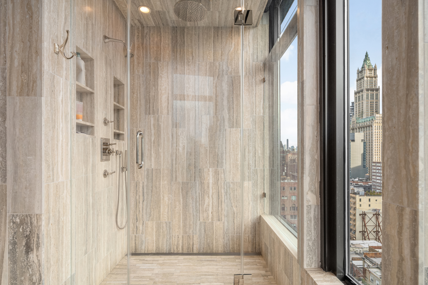 143 Reade Street, Unit PH Manhattan, NY 10013 - Photo 15 of 30 a view of a bathroom with a shower