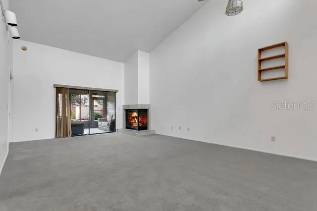 an empty room with windows