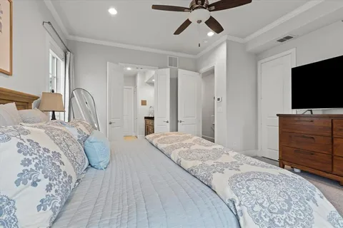 a spacious bathroom with a tub and a shower
