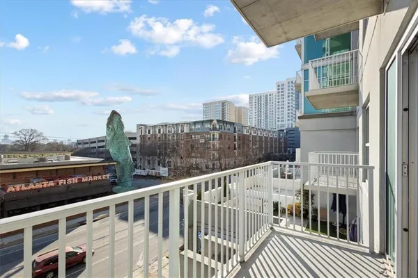 a view of city from balcony