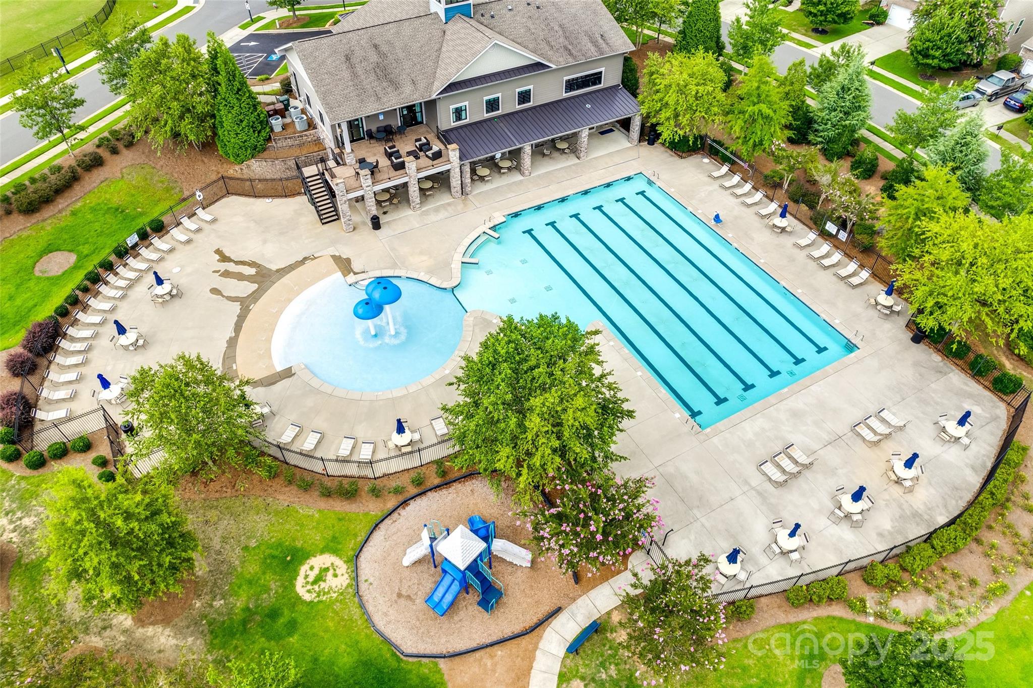 4201 Perth Road Fort Mill, SC 29707 - Photo 35 of 38 an aerial view of a swimming pool with a yard and sitting area