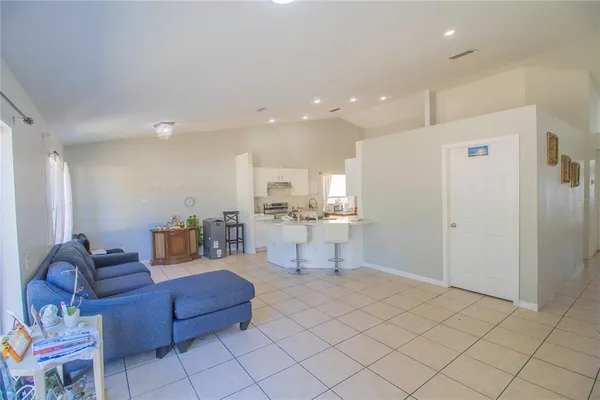a living room with furniture