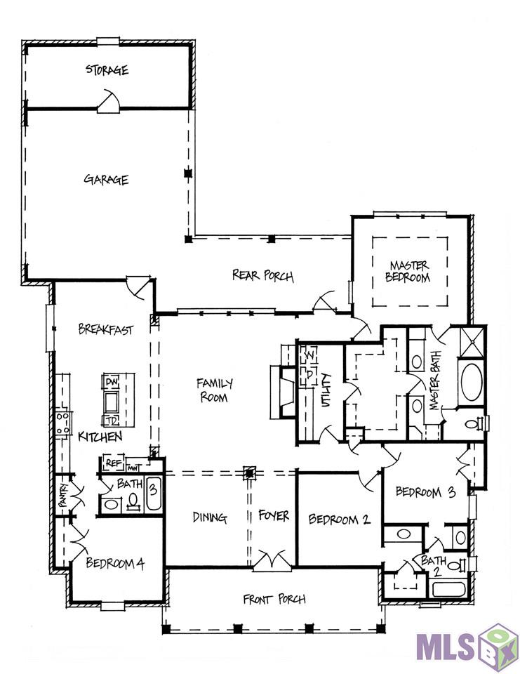16009 Joe Sevario Road Prairieville, LA 70769 - Photo 6 of 6 Floor Plan with Altered Front Elevation