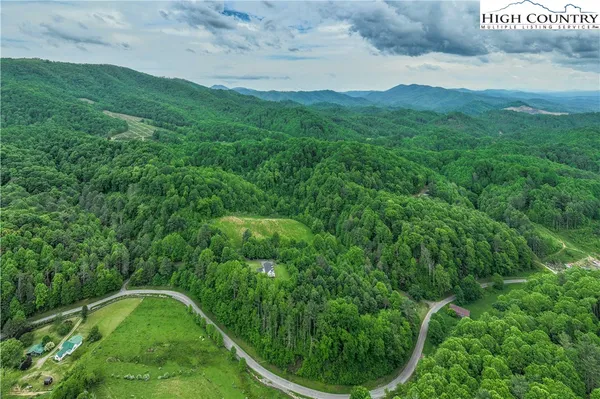 a view of a big yard with lots of green space