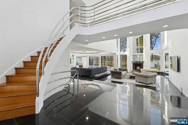 a living room with furniture