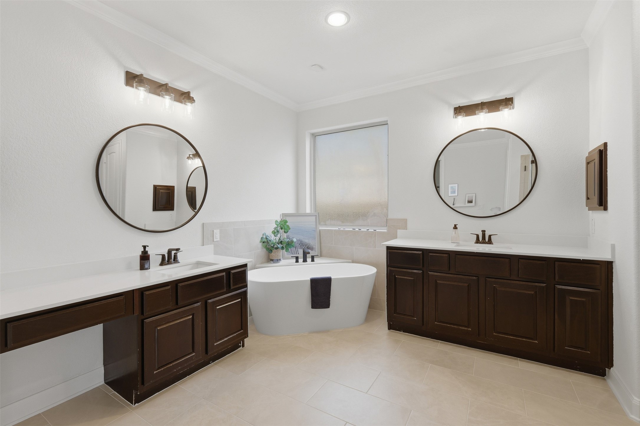 6835 Preston Grove Drive Spring, TX 77389 - Photo 27 of 49 a bathroom with a double vanity sink and a mirror