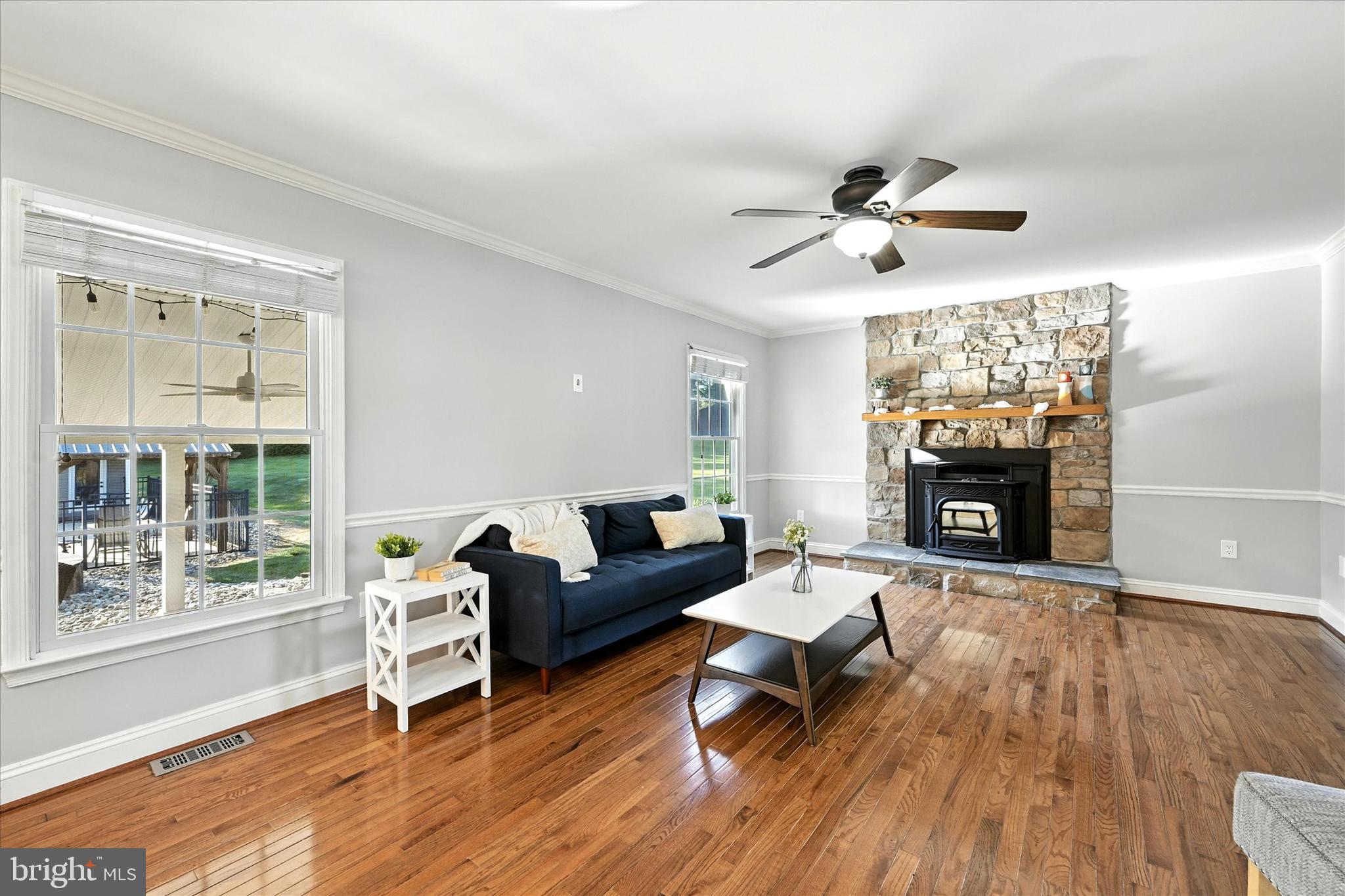 1014 Bernoudy Road White Hall, MD 21161 - Photo 17 of 73 a living room with furniture and a fireplace