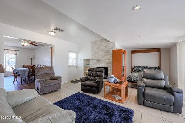 a living room with furniture and a couch