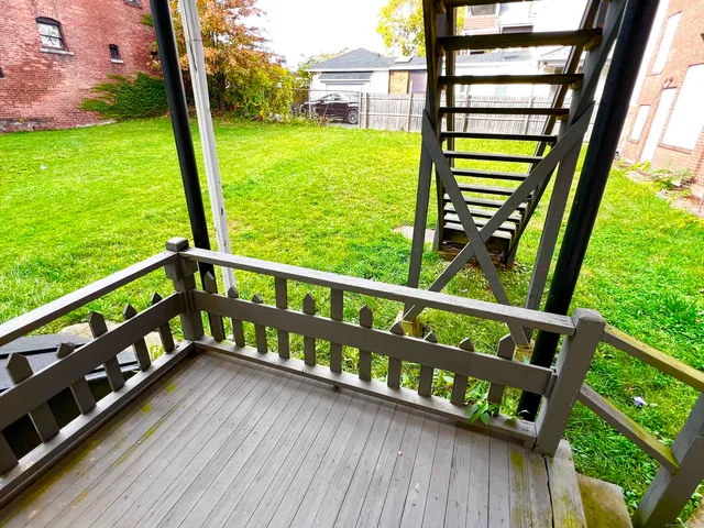 a view of a wooden deck