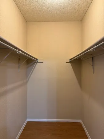 a view of small space with racks on the wall