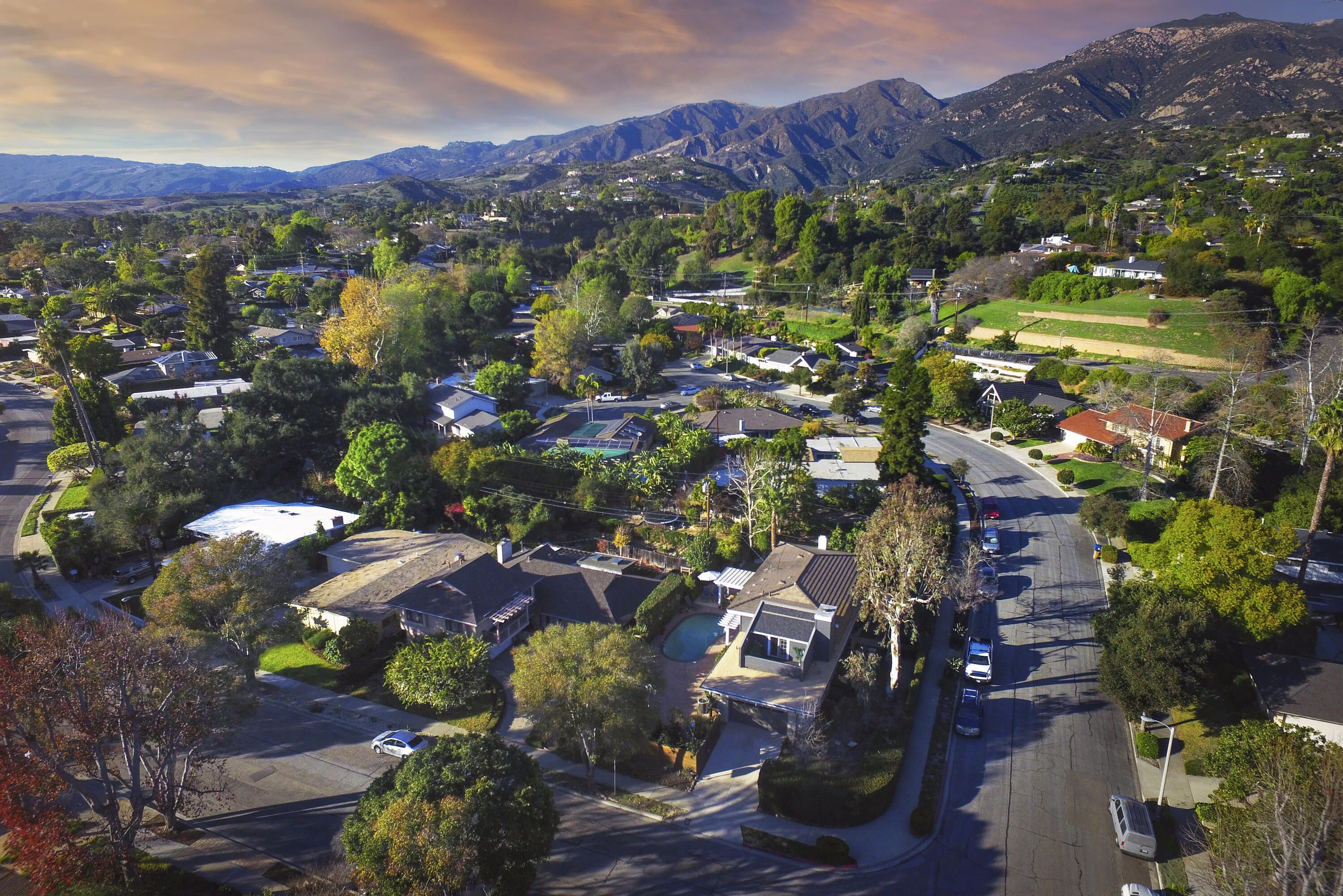 809 Willowglen Road Santa Barbara, CA 93105 - Photo 43 of 49 Aerial Twilight 2 - 809 Willowglen Rd