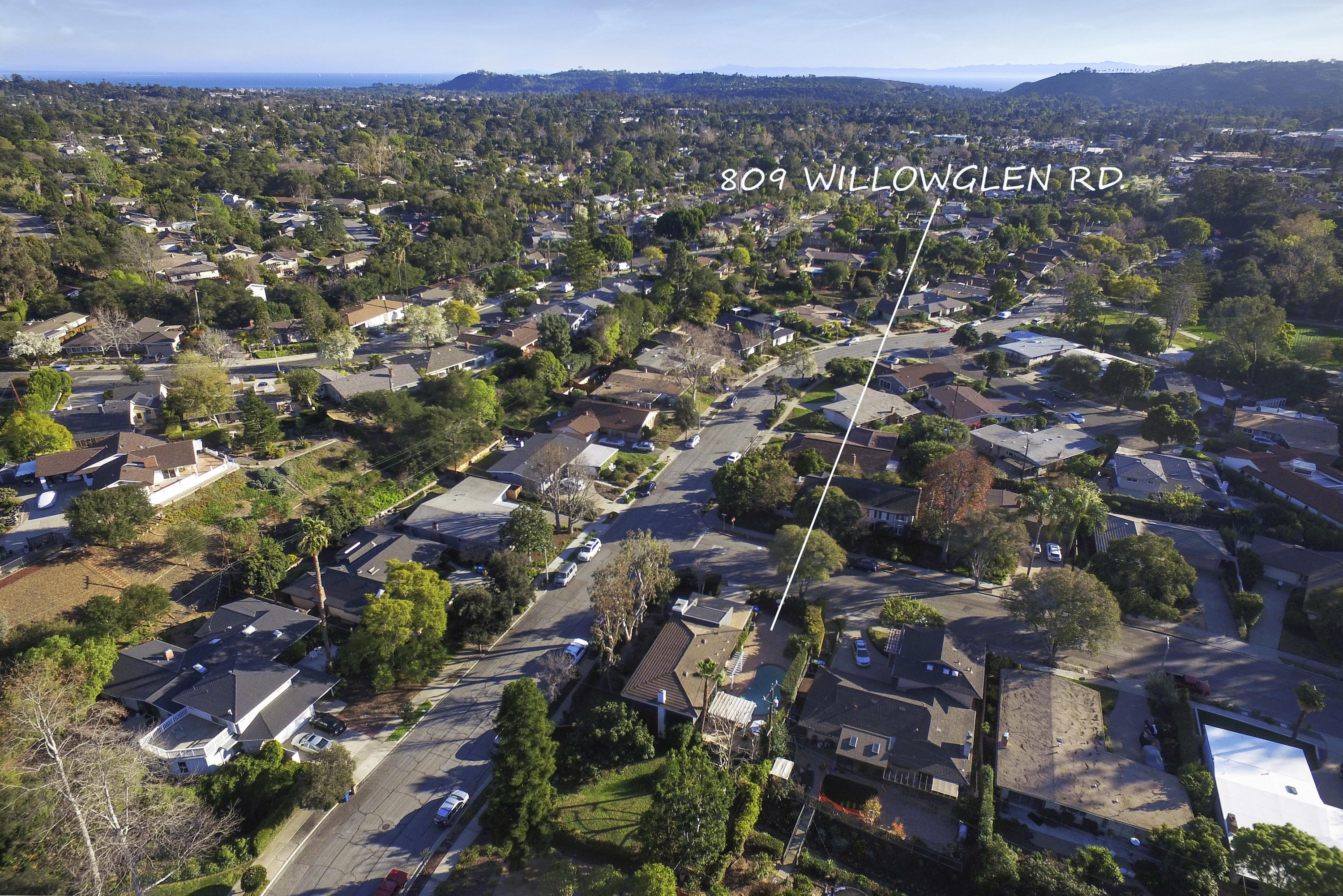 809 Willowglen Road Santa Barbara, CA 93105 - Photo 44 of 49 Aerial - 809 Willowglen Rd SB 93105