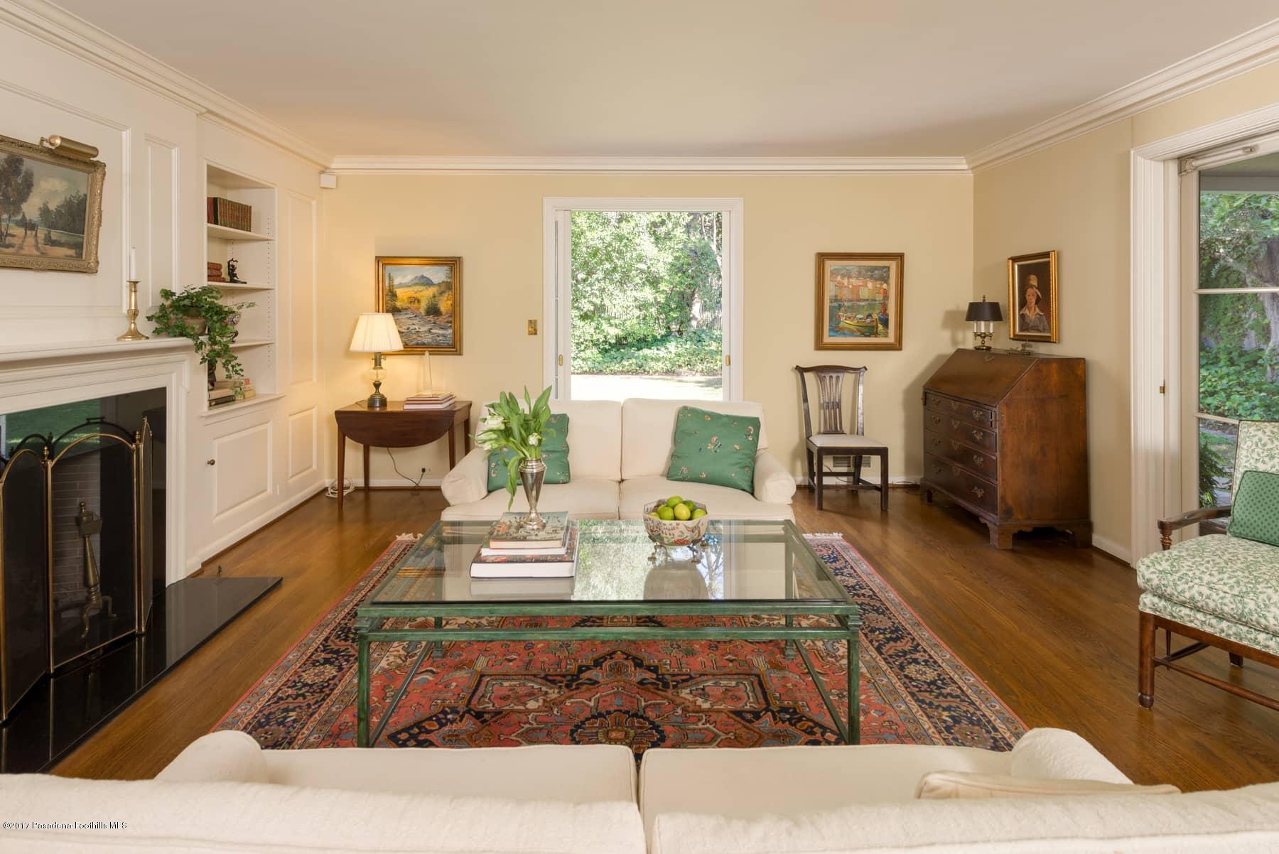 581 Busch Place Pasadena, CA 91105 - Photo 10 of 44 a living room with furniture or couch and a fireplace