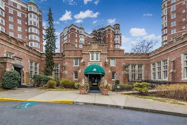 a front view of a building