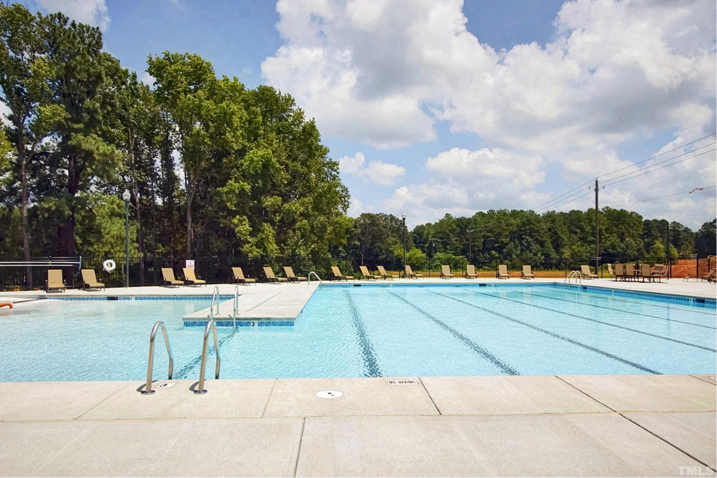 1001 Ambergate Station Apex, NC 27502 - Photo 43 of 49 a view of swimming pool and lounge chair