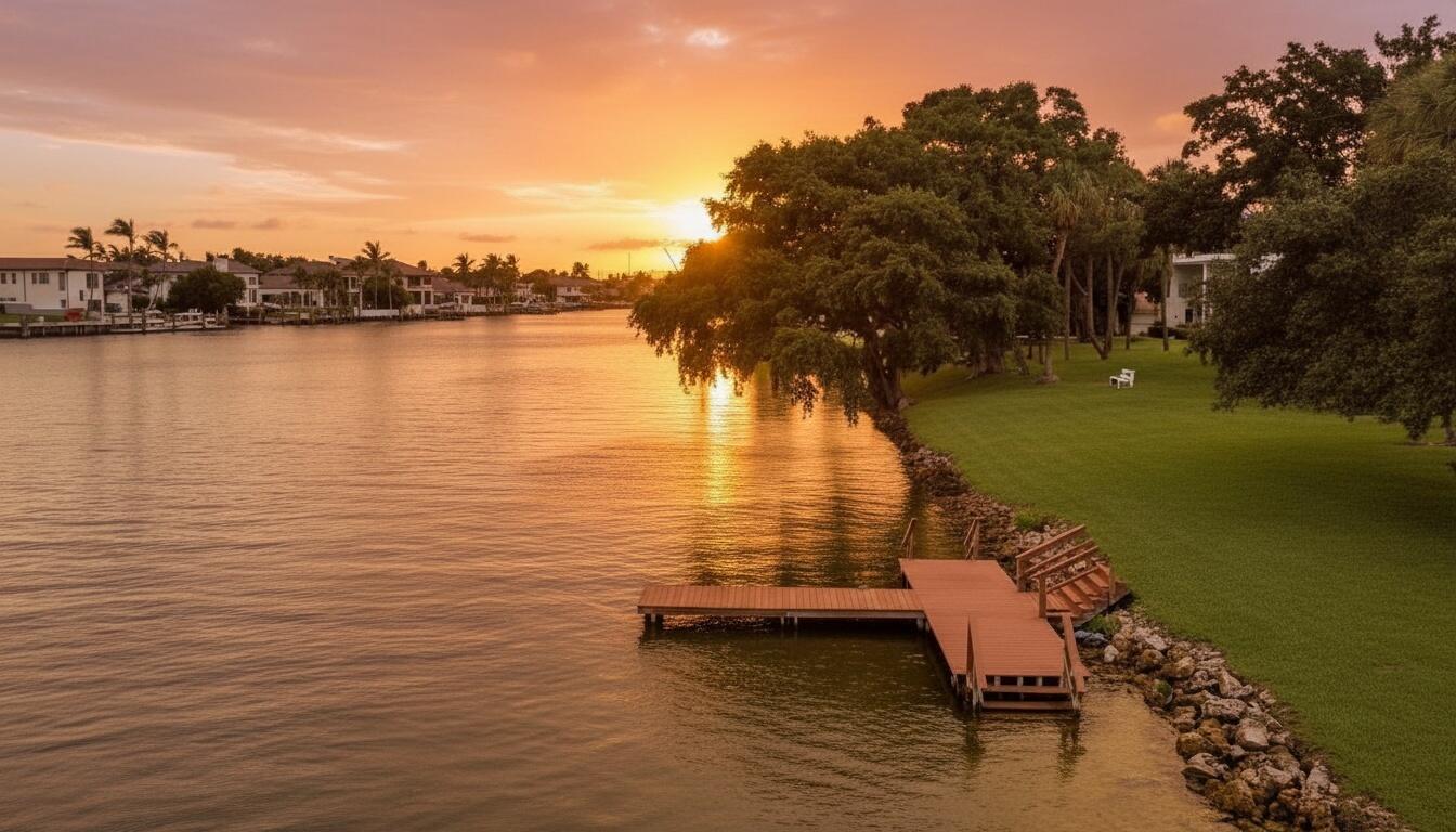 384 Golfview Road, Unit D North Palm Beach, FL 33408 - Photo 34 of 52 dock_sunset