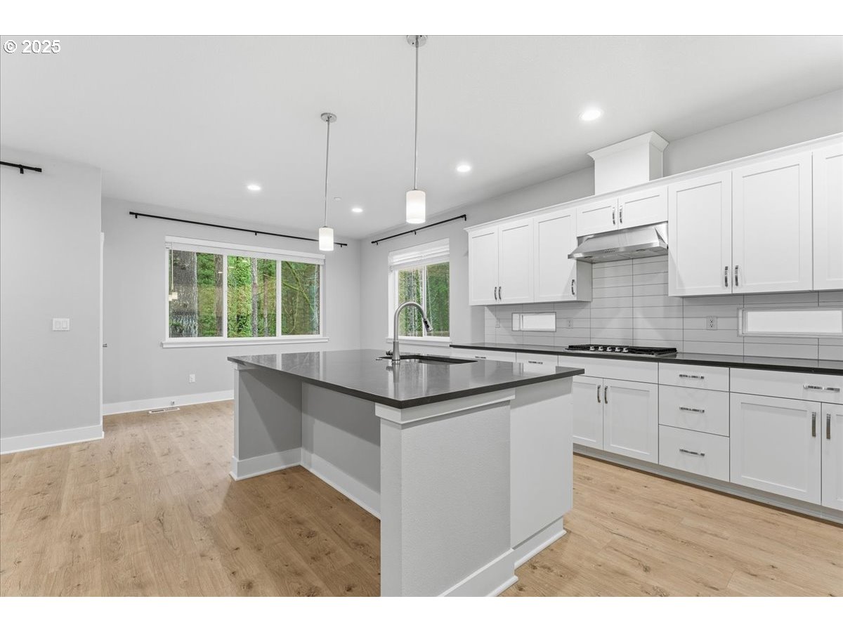 8565 Southwest 176th Avenue Beaverton, OR 97007 - Photo 4 of 39 a kitchen with kitchen island granite countertop a sink cabinets and window