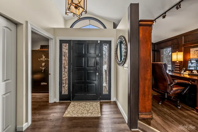 a view of a entryway door front of house